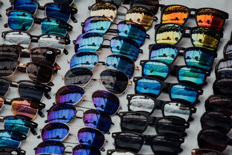 Multiple styles of sunglasses for watersports